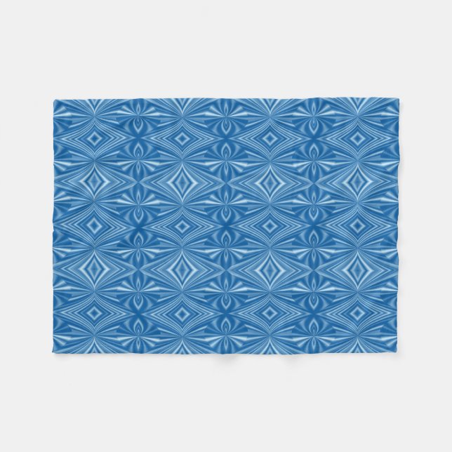 Trendy Stylish Blue Pattern Fleecedecke (Vorderseite (Horizontal))