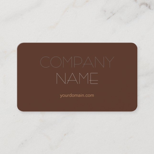 Trendy Stylish Brown Company Name Visitenkarte (Vorderseite)