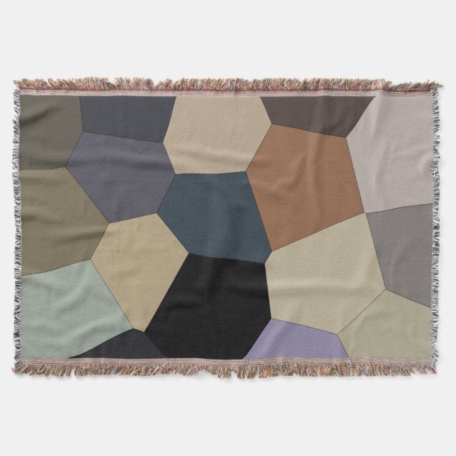 Trendy Stylish Earth Toned Cool Pattern Decke (Vorderseite)