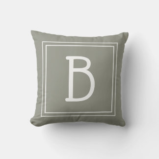 Trendy Stylish Gerahmt Monogram Green White Initia Kissen