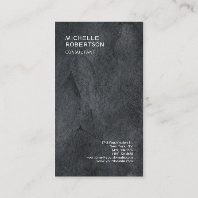 Trendy Stylish Gray Texture Minimalistisch Modern Visitenkarte (Vorderseite)