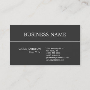 Trendy Stylish Gray & White Business Card Visitenkarte