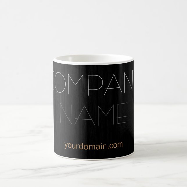 Trendy Stylish Gray Wood Company Name Kaffeetasse (Mittel)
