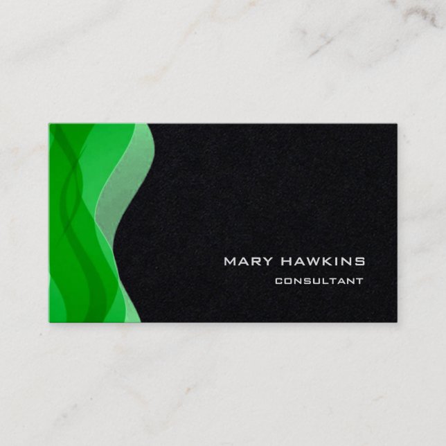 Trendy Stylish Green Black Modern Elegant Schlicht Visitenkarte (Vorderseite)