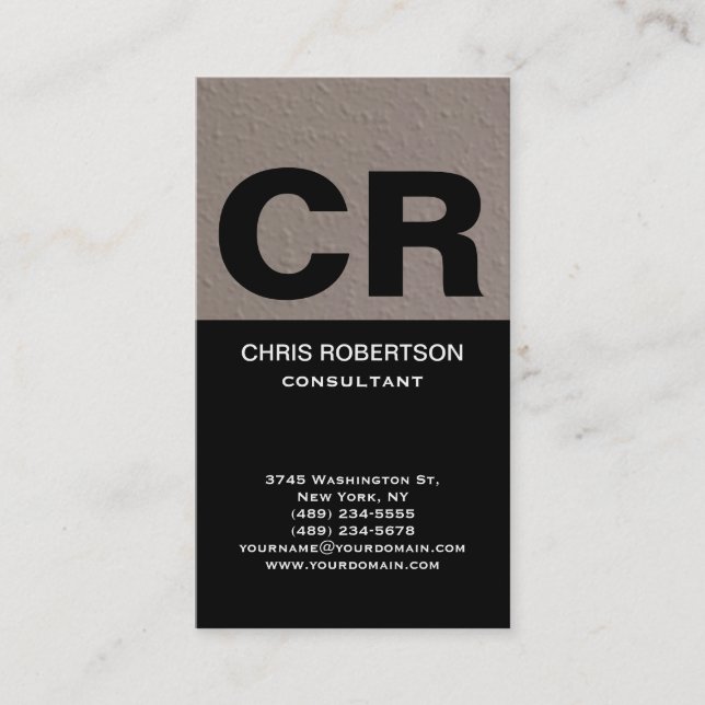 Trendy Stylish Huge Monogram Consultant Visitenkarte (Vorderseite)
