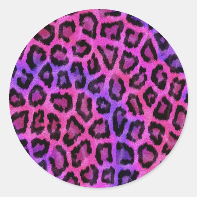 Trendy Stylish Leopard Pattern Runder Aufkleber (Vorderseite)
