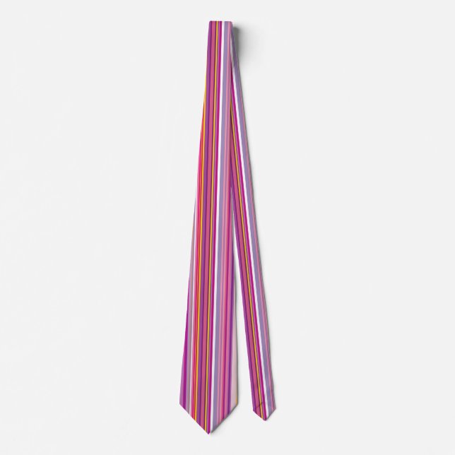 Trendy Stylish Lila Stripmuster in Hot Pink Krawatte (Vorderseite)