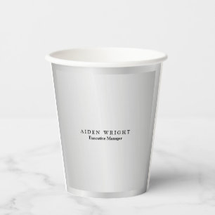 Trendy Stylish Modern Minimalistisch Silver Gray Pappbecher