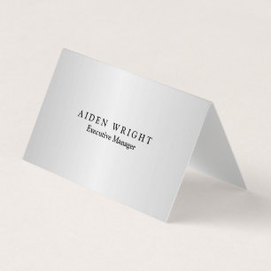 Trendy Stylish Modern Minimalistisch Silver Gray Visitenkarten