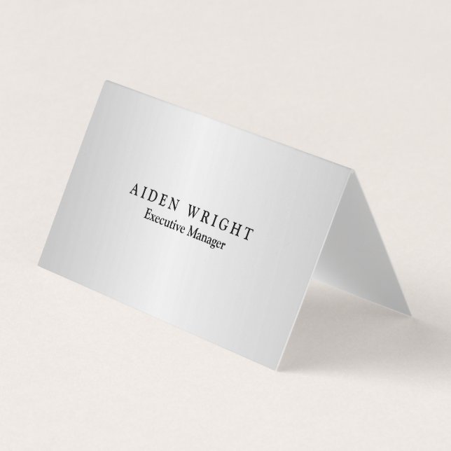 Trendy Stylish Modern Minimalistisch Silver Gray Visitenkarten (Vorderseite)