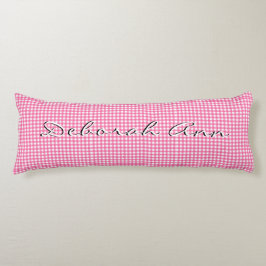Trendy Stylish Pink Gingham Personalisiert Seitenschläferkissen