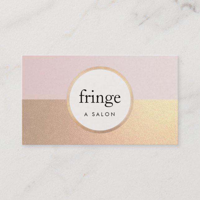 Trendy Stylish Pink IMITATE Gold Foil Beauty Salon Visitenkarte (Vorderseite)