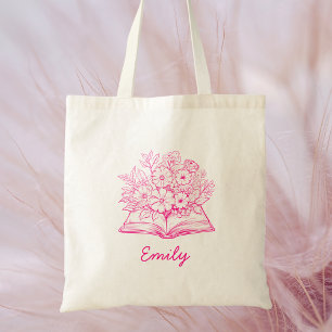 Trendy Stylish Pink Script Name Tragetasche