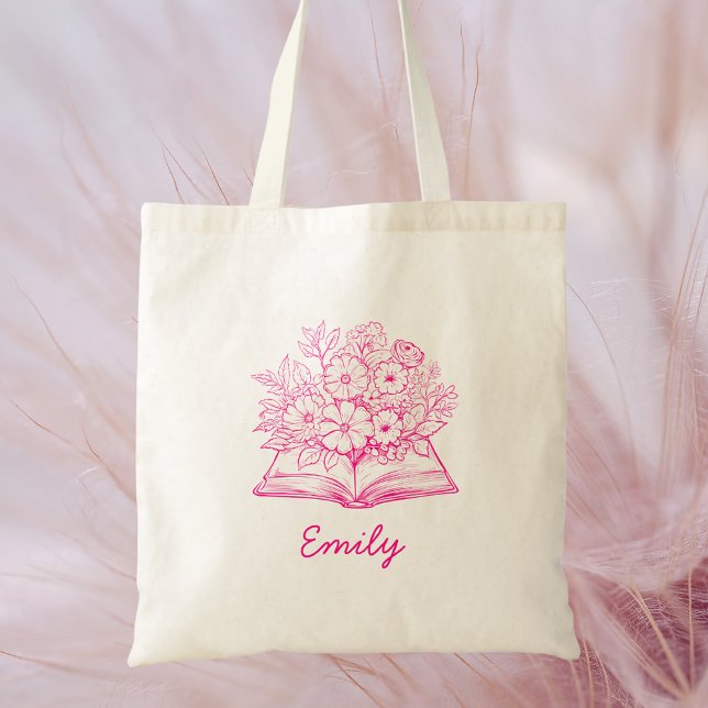 Trendy Stylish Pink Script Name Tragetasche (Von Creator hochgeladen)