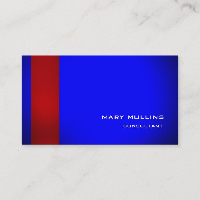 Trendy Stylish Red Blue Moderne Elegant Visitenkarte (Vorderseite)