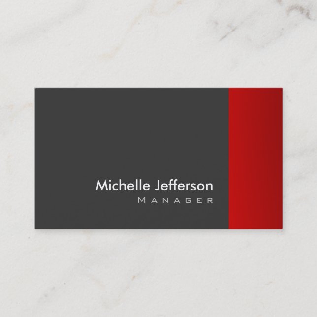 Trendy Stylish Red Gray Striping Business Card Visitenkarte (Vorderseite)