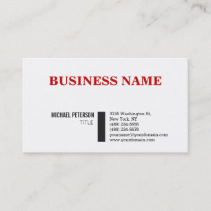 Trendy Stylish Red White Charming Business Card Visitenkarte