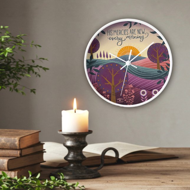 Trendy Stylish Seine Mercies zitieren Lila Landsch Uhr (Von Creator hochgeladen)