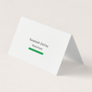 Trendy Stylish Simple Schlicht Green Minimalistisc Visitenkarten