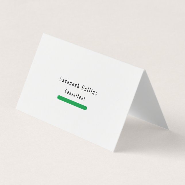 Trendy Stylish Simple Schlicht Green Minimalistisc Visitenkarten (Vorderseite)