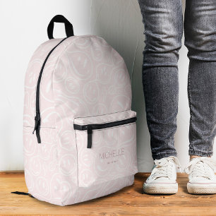 Trendy Stylish Smile Girly Pink Bedruckter Rucksack
