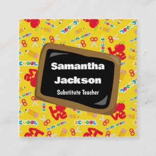 Trendy Substitute Teacher Quadratische Visitenkarte