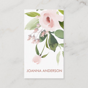 TRENDY SUBTLE FARBWASH BLUSH PINK FLORAL BUNCH VISITENKARTE
