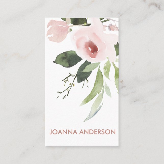 TRENDY SUBTLE FARBWASH BLUSH PINK FLORAL BUNCH VISITENKARTE (Vorderseite)