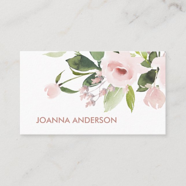 TRENDY SUBTLE FARBWASH BLUSH PINK FLORAL BUNCH VISITENKARTE (Vorderseite)