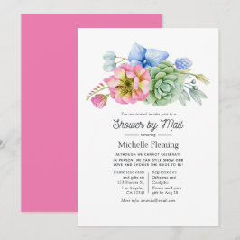 Trendy Succulent Floral Brautparty by Mail Einladung