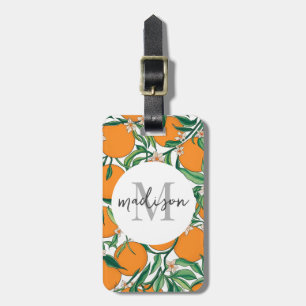 Trendy Summer Orange Citrus Frucht Blossom Muster Gepäckanhänger