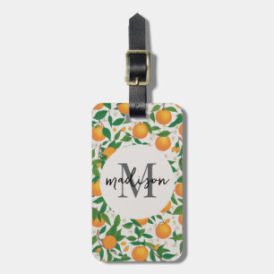 Trendy Summer Orange Citrus Frucht Blossom Muster Gepäckanhänger
