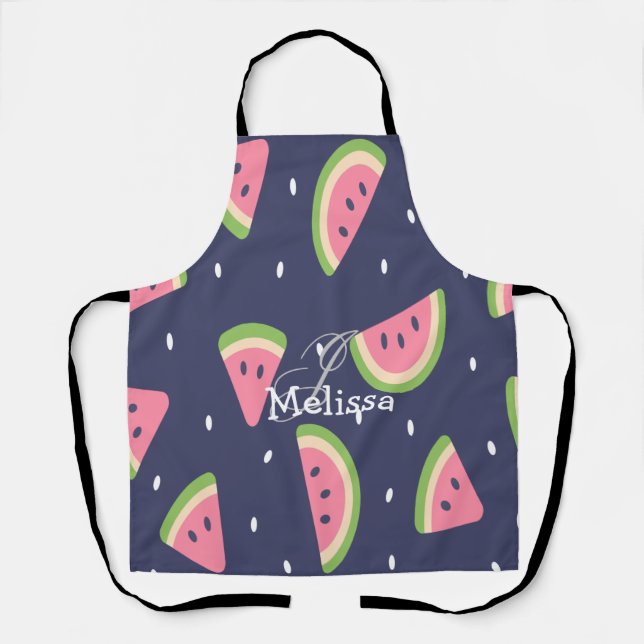 Trendy Summer Pink Blue Watermelon Schürze (Vorderseite)