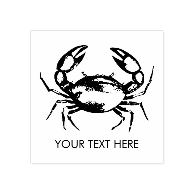 Trendy Summer Seafood Crab Nautical Personalized   Gummistempel (Prägung)