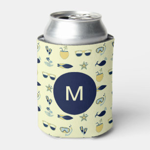 Trendy Summer Symbols Mustermonogramm Dosenkühler