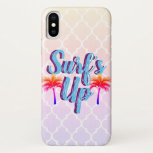 Trendy Surf's Up Sunset Palm Trees iPhone X Hülle