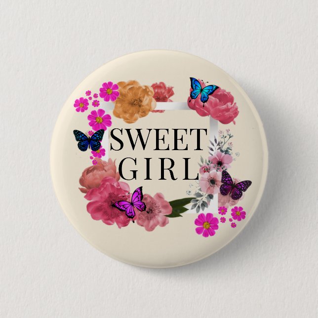 Trendy Sweet Girl Button (Vorderseite)