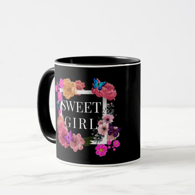 Trendy Sweet Girl Coffee Tasse (Vorderseite Links)