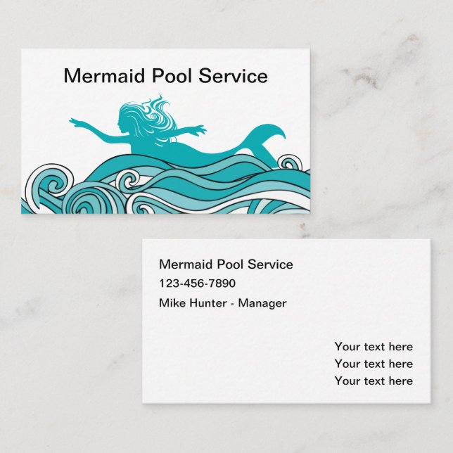 Trendy Swimming Pool Service Visitenkarte (Vorne/Hinten)