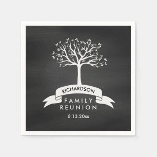 Trendy Tafel-Blick mit Baum-Familien-Wiedersehen Serviette
