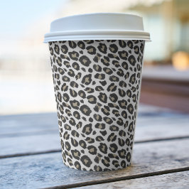 Trendy Tan Leopard Print Paper Cups Pappbecher