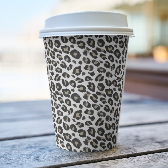 Trendy Tan Leopard Print Paper Cups Pappbecher (Von Creator hochgeladen)