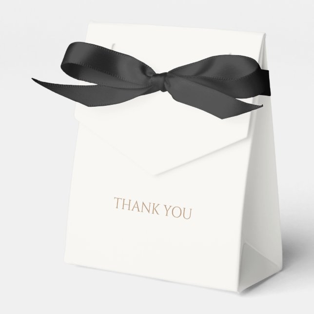 Trendy Taupe & Ivory Script Wedding Vielen Dank Geschenkschachtel (Vorderseite)