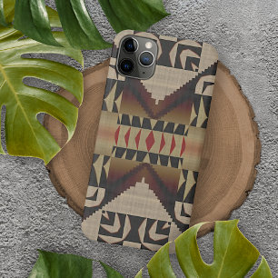 Trendy Taupe Tan Beige Brown Red Black Mosaik Kuns Case-Mate iPhone Hülle