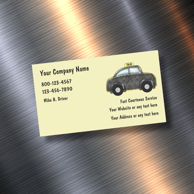 Trendy Taxi Ride Hailing Service Magnetische Visitenkarte (Von Creator hochgeladen)