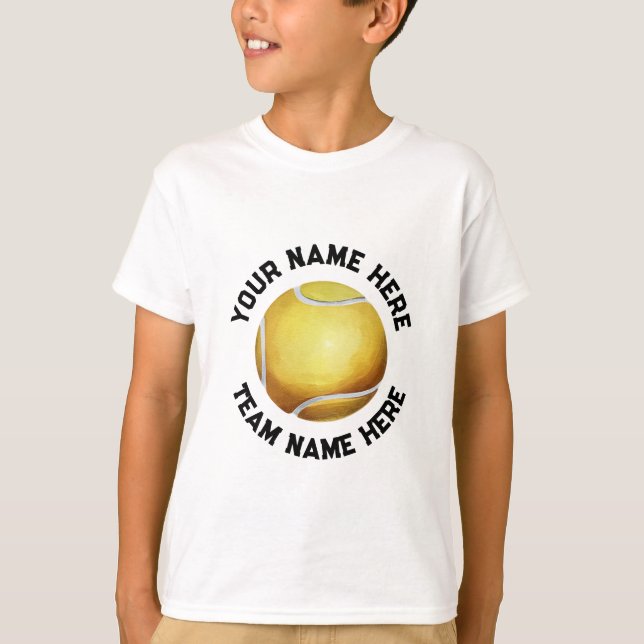 Trendy Tennis Ball Ihren Namen Personalisiert mach T-Shirt (Vorderseite)