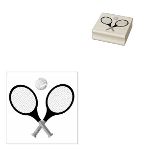 Trendy Tennis Racquet und Ball Gummistempel