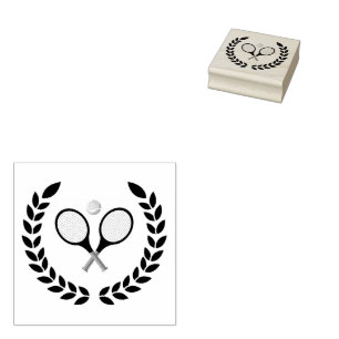 Trendy Tennis Racquet und Ball Gummistempel