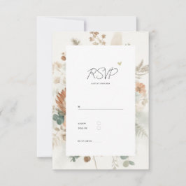 Trendy Terracotta Flowers Elegant Wedding RSVP Karte