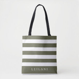 Trendy Terrarium Moss Green Strip Muster Tasche